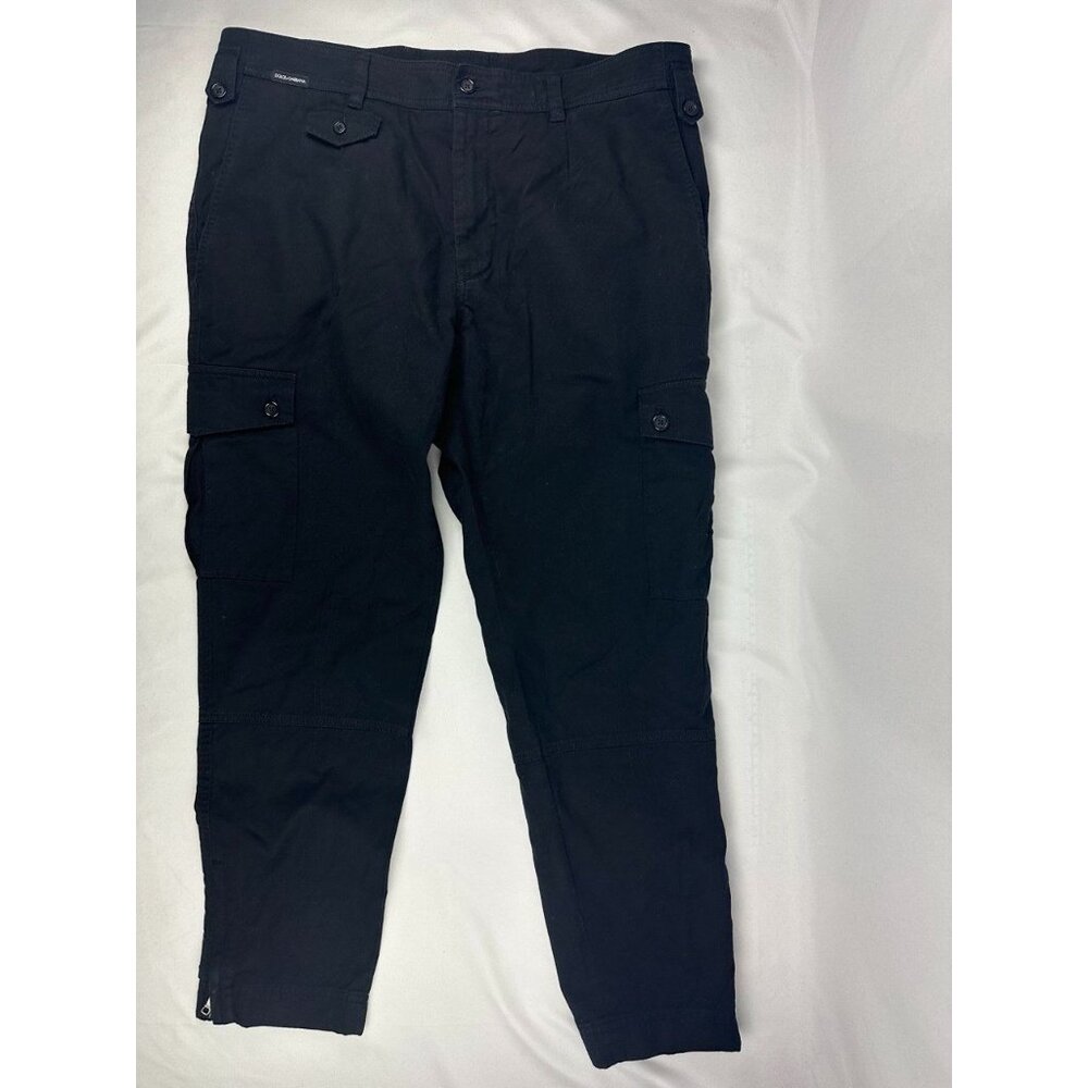DOLCE & GABBANA Cropped Logo-print Twill Cargo Pants Size 54 $1229 - Picture 2 of 16